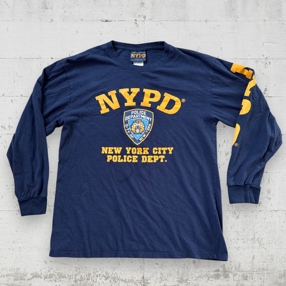 NYPD New York City Police Department Long Sleeve Graphic T-Shirt Sz L 2006 Vtg